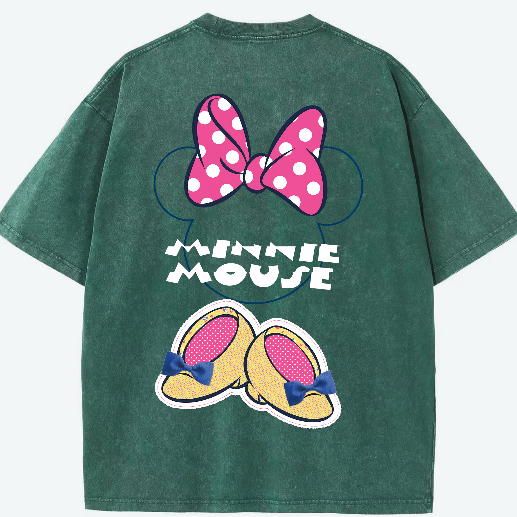 （画像用） ミッキーマウス Mickey Mouse 綿100% ヴィンテージ風 半袖Tシャツ（背面プリント）